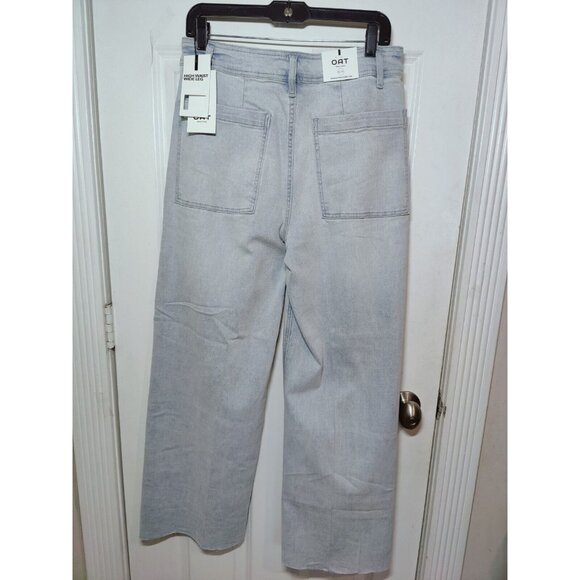 Oat New York High Waist Wide Leg Raw Hem Light Wash Jeans 12 (31x30) NWT - Picture 3 of 11